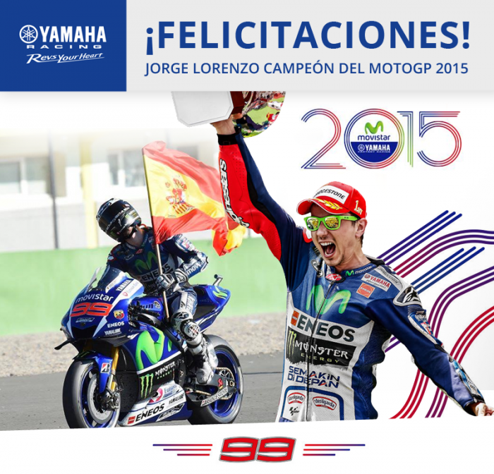 Lorenzo triunfa y obtiene el campeonato mundial 2015 del MotoGP™